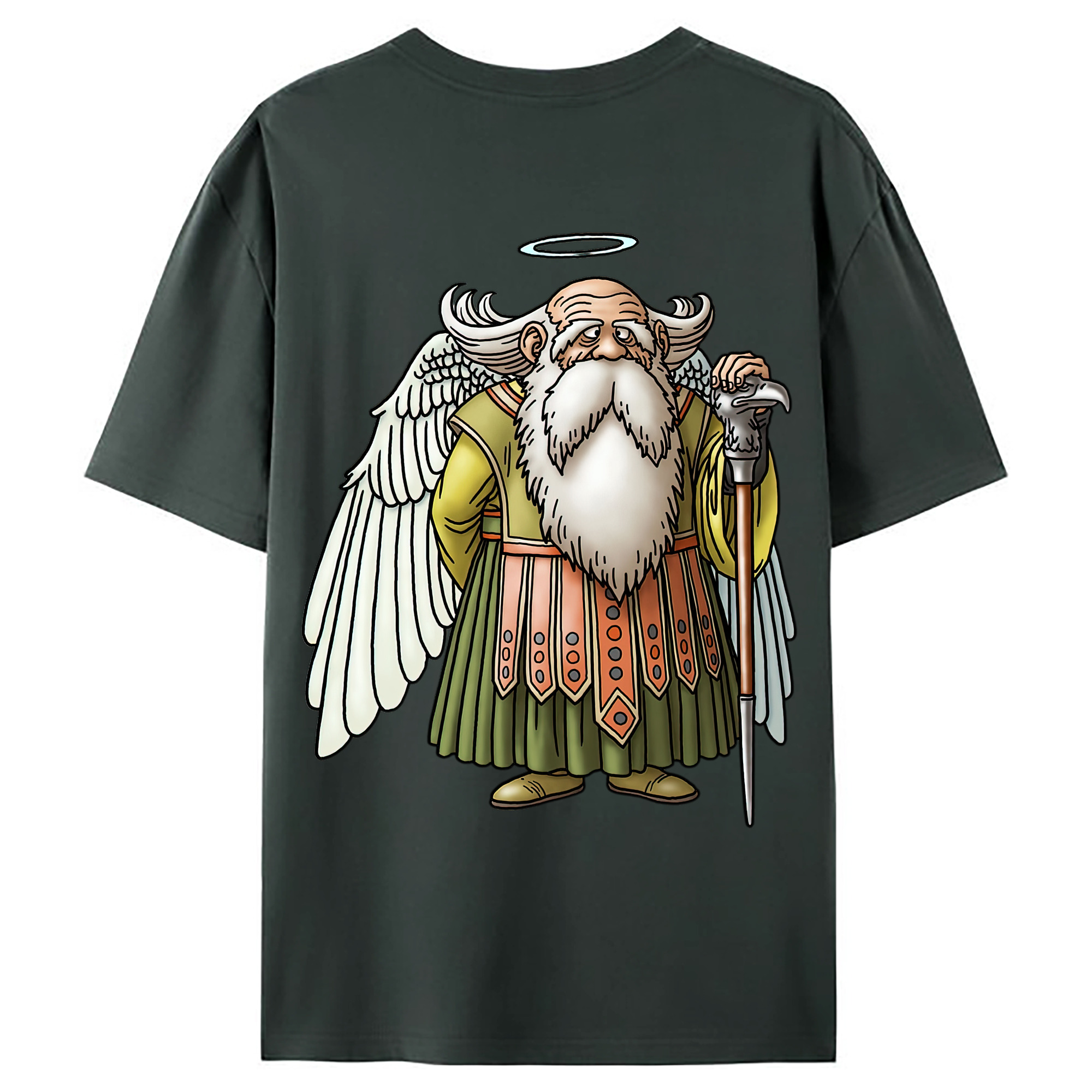 （画像用） ドラゴンクエスト Doragon Kuesuto Dragon Quest 綿100％ メンズ半袖Tシャツ（バックプリント） 通気性